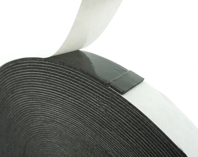 Foam gasket tape closeup showing cellular foam structure
