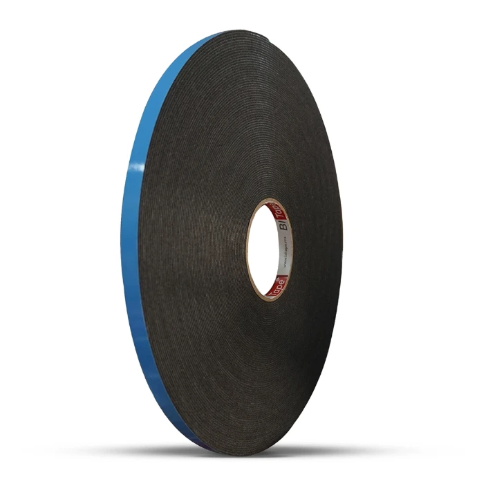 Black double-coated PE foam tape for emblem mounting and gap sealing — BiTape 485N AAMA glazing